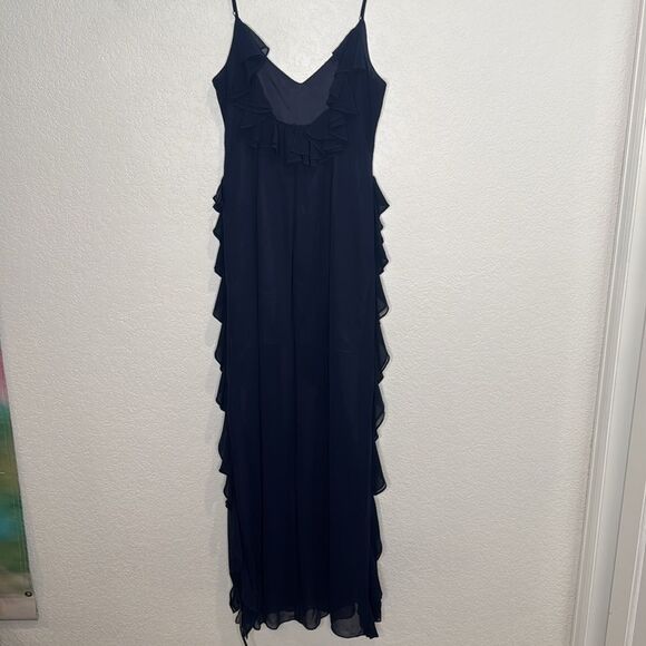NWT MILLY Raya CHIFFON DEVORE DRESS Navy Size 12 - Picture 7 of 14